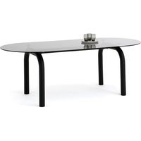 Polly Smoked Glass and Steel Table
